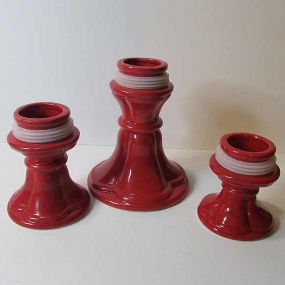 set 3 Avon Holly Dots cake stands Christmas risers snowflake polka dot red white - Picture 8 of 10